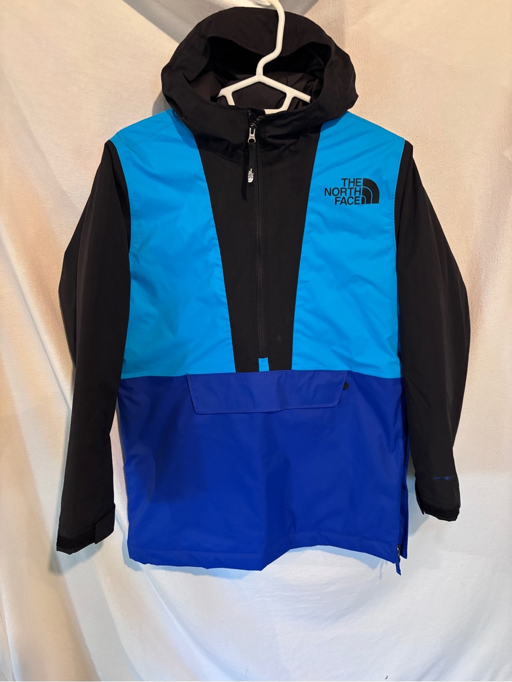 The North Face Kids' Blue Colorblock Hooded Winter Jacket Sz L (14-16)
